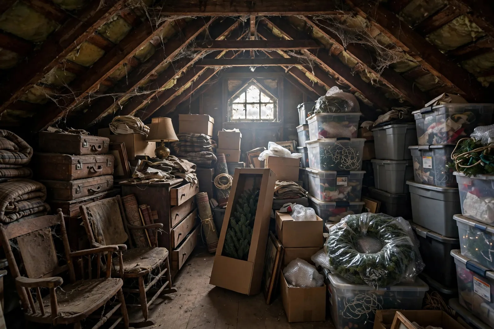 Before photo, Pull Down Attic Cleanout in Dorchester, by Waldorf Junk Removal Company