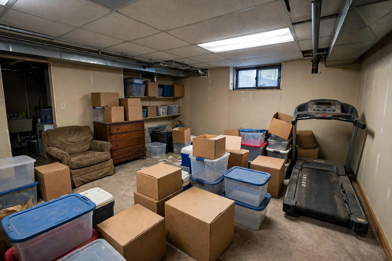 Before photo, Finished Basement Cleanout in Bannister, by Waldorf Junk Removal Company