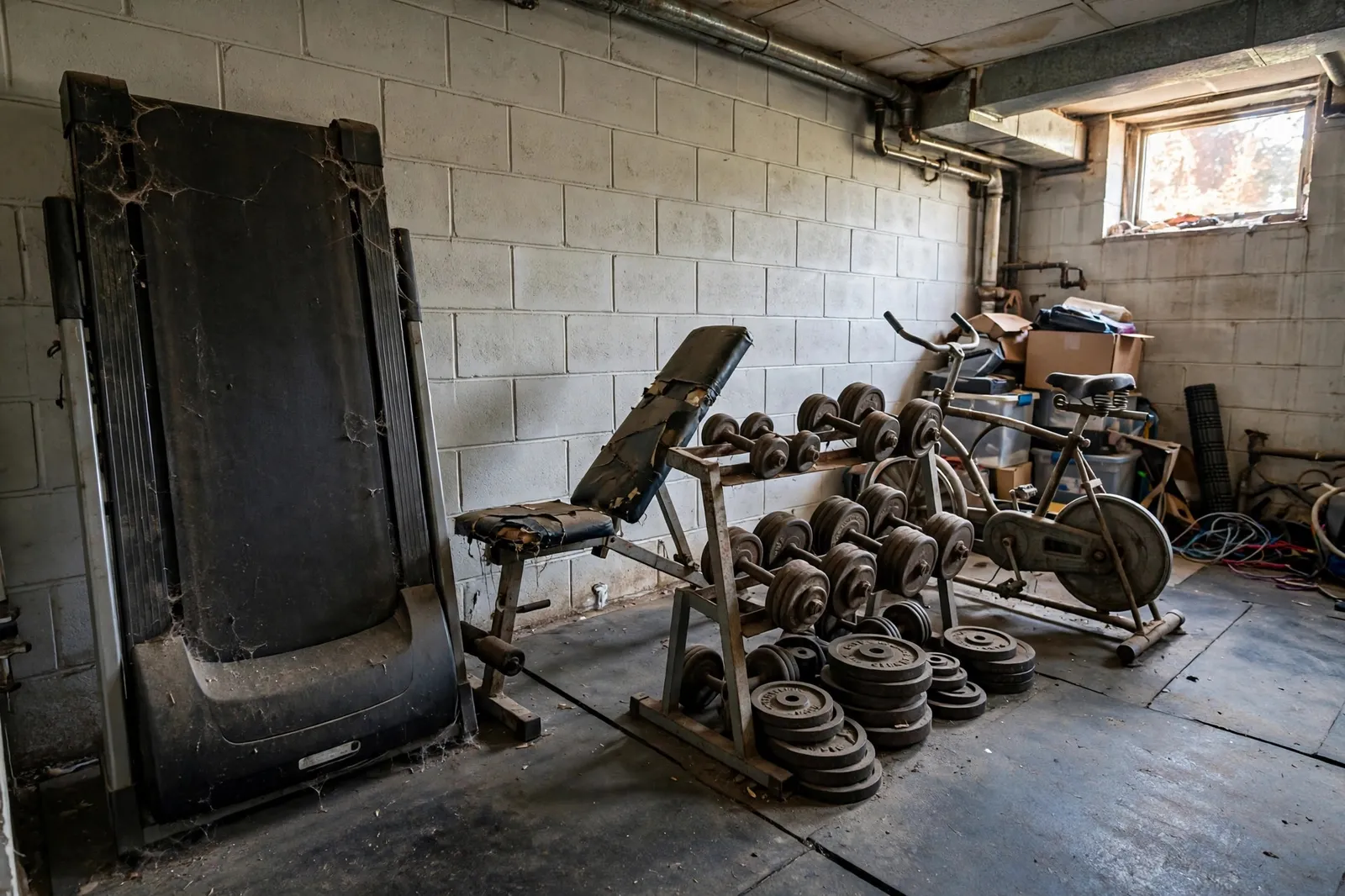 Before photo, Basement Gym Removal in White Plains, by Waldorf Junk Removal Company