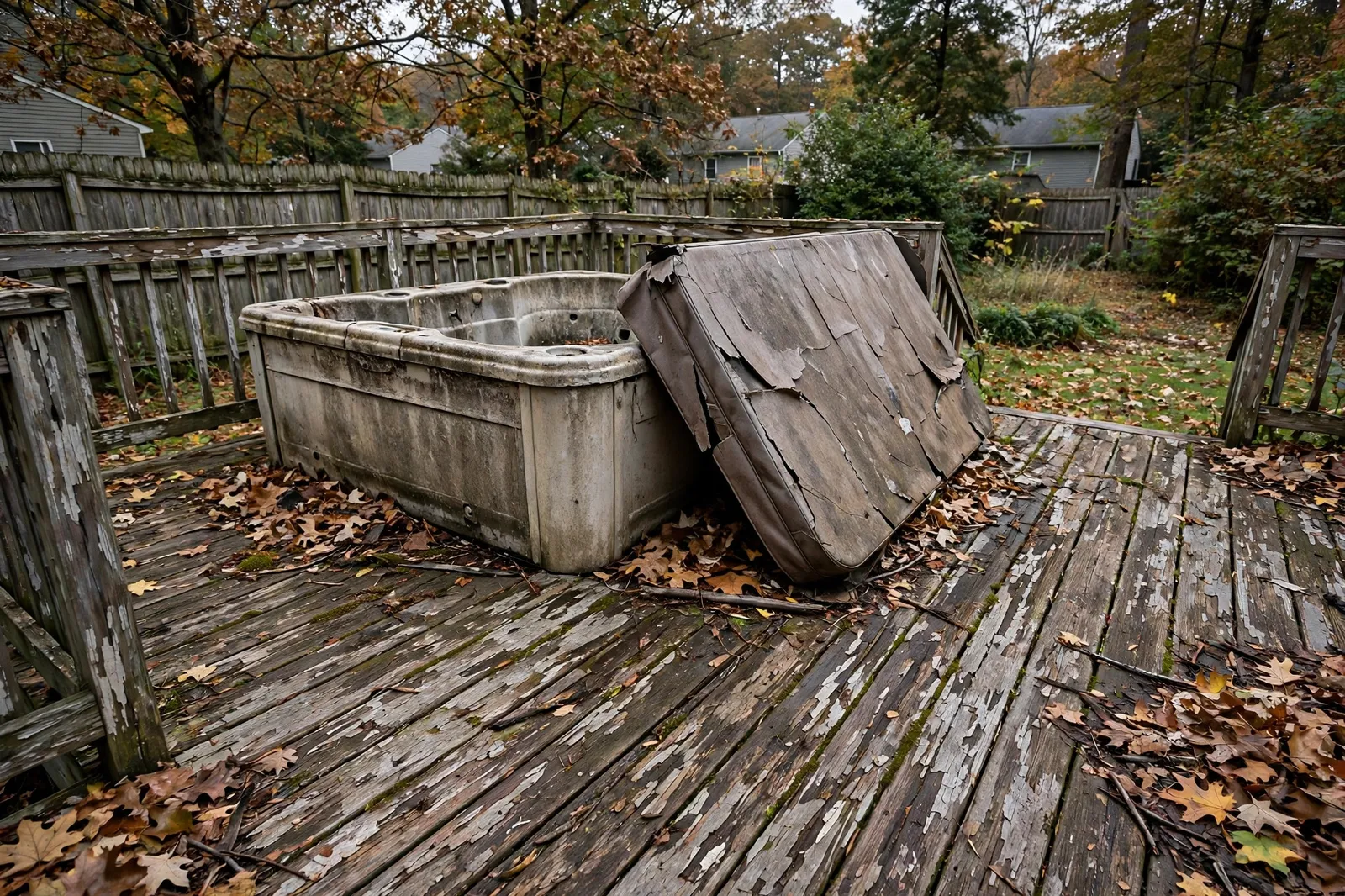 Before photo, Deck Spa Removal in Carrington, by Waldorf Junk Removal Company